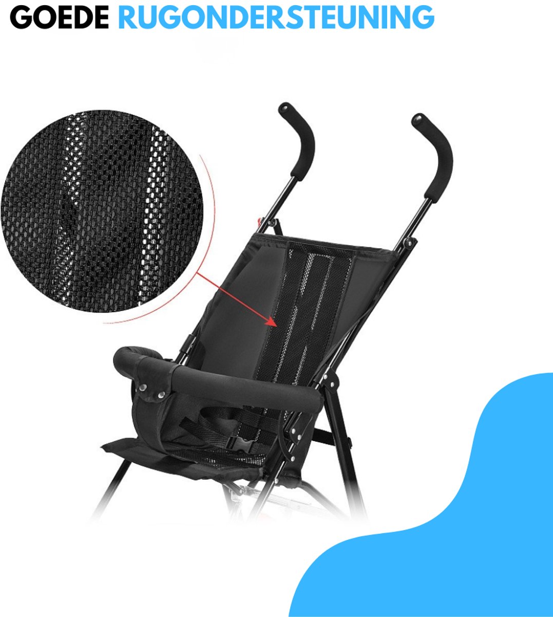 Livista Lichtgewicht Kinderwagen Buggy – Verstelbare Rugleuning 95°-175° – Compact en Comfortabel – 6-36 Maanden – Max. 15 kg– Zwart — cadeau in Cadeau-ideeën - foto 7
