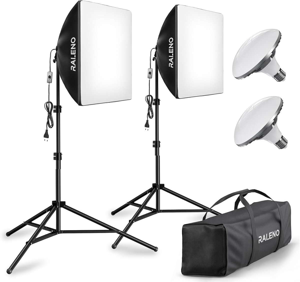 Softbox Studio Set - Fotoverlichting - Portret Video - Grote 50x50cm - 200cm Statief