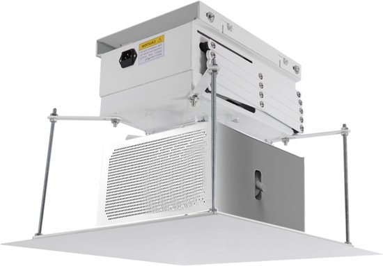 Projector ophangsysteem wit 10 kg met 1 meter slag, afstandsbediening, lift voor strak en discreet gebruik
