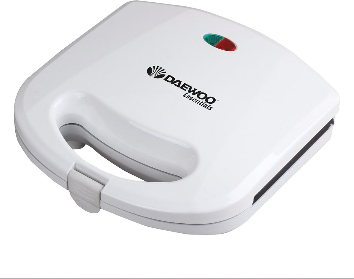 Tosti Apparaat - Broodrooster - Snelle Lunch - Antiaanbakplaten - 22x24x10cm - Wit