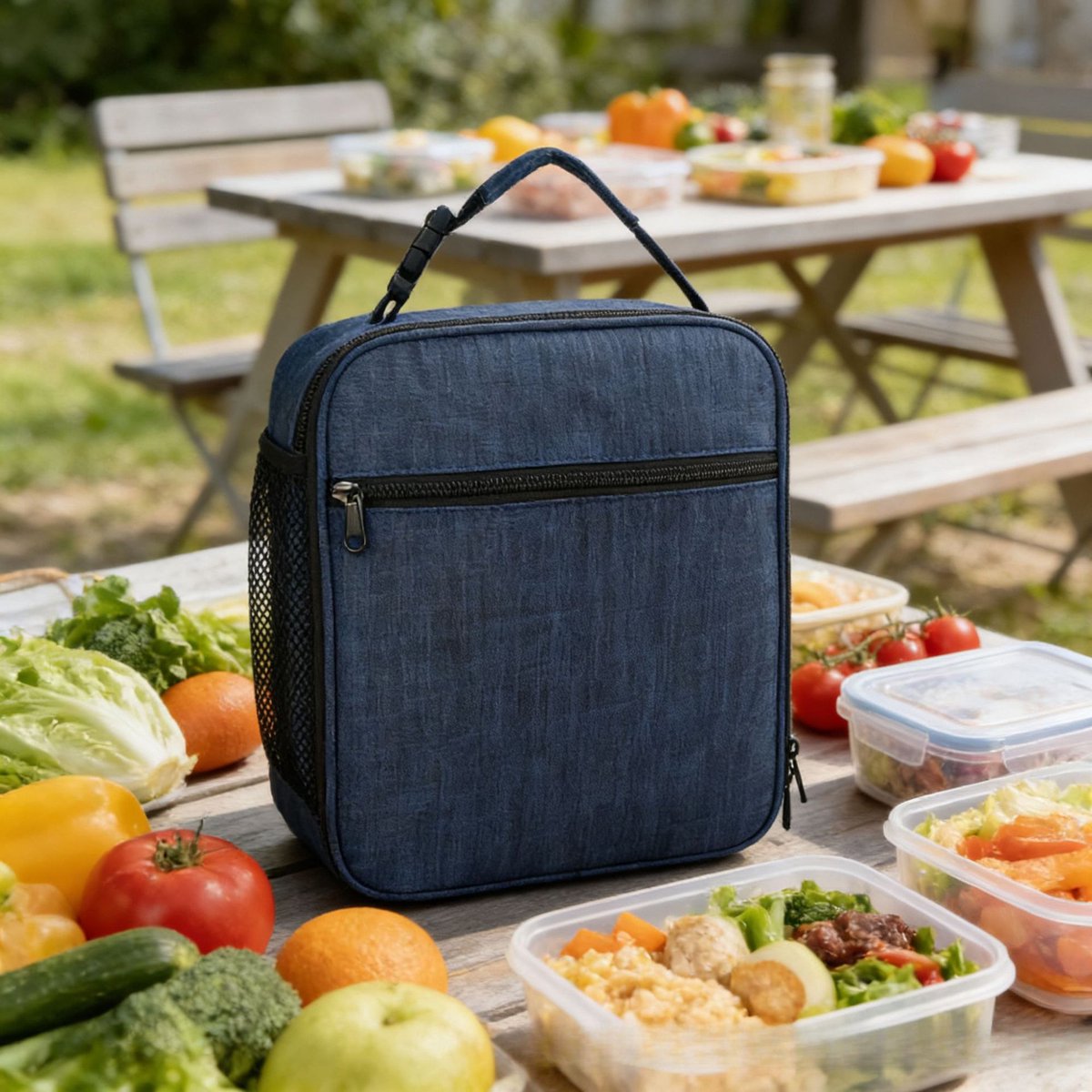 Heren Lunchtas – Herbruikbare Thermo Maaltijdtas – Compact & Geïsoleerd – Voor Werk of School – Unisex - Marineblauw — cadeau in Cadeau-ideeën - foto 5