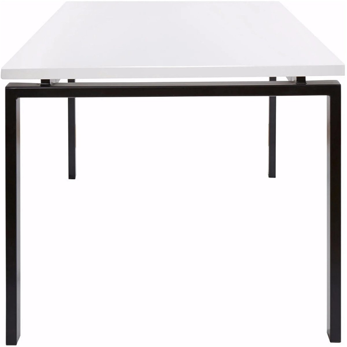 Eettafel 90x90x75 cm Hoogglans Wit Rechthoekig – Massief FSC®-Hout met Metalen Frame – Modern & Tijdloos Design – 8-Persoons | Abkantoor