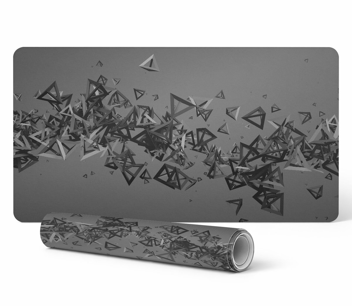 Beschermmat voor gamingtoetsenbord en -muis, driehoekig ontwerp, 90x45 cm