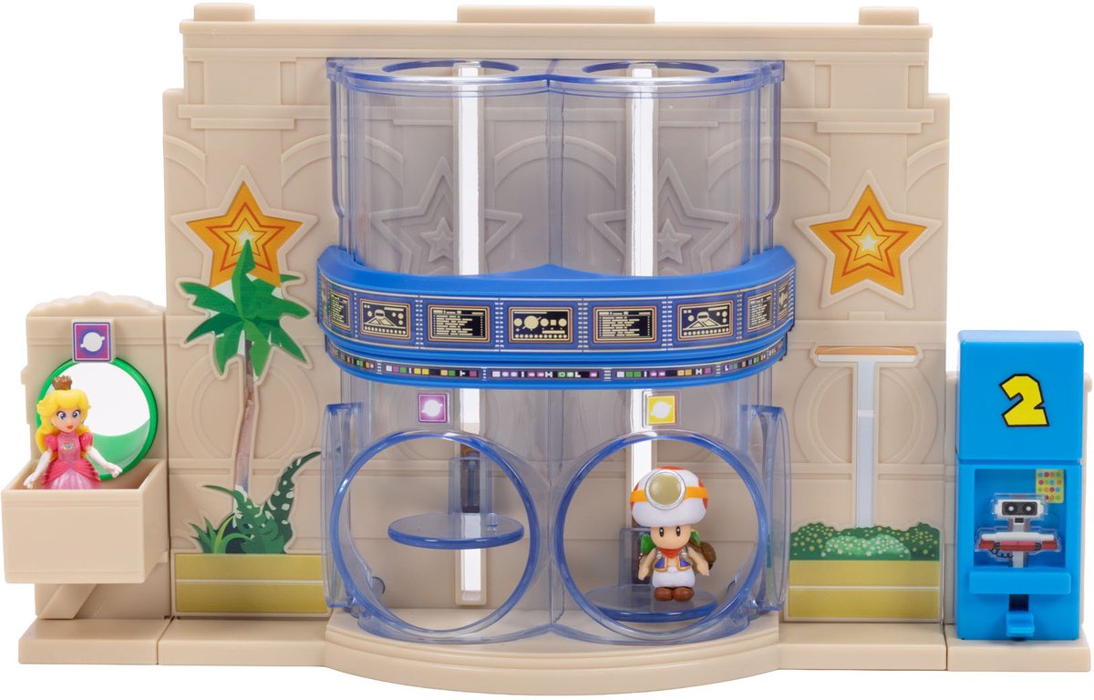 Super Mario Galaxy Film – Gateway Galaxy Diorama Set met 3,8 cm Princess Peach en exclusieve Captain Toad-figuur