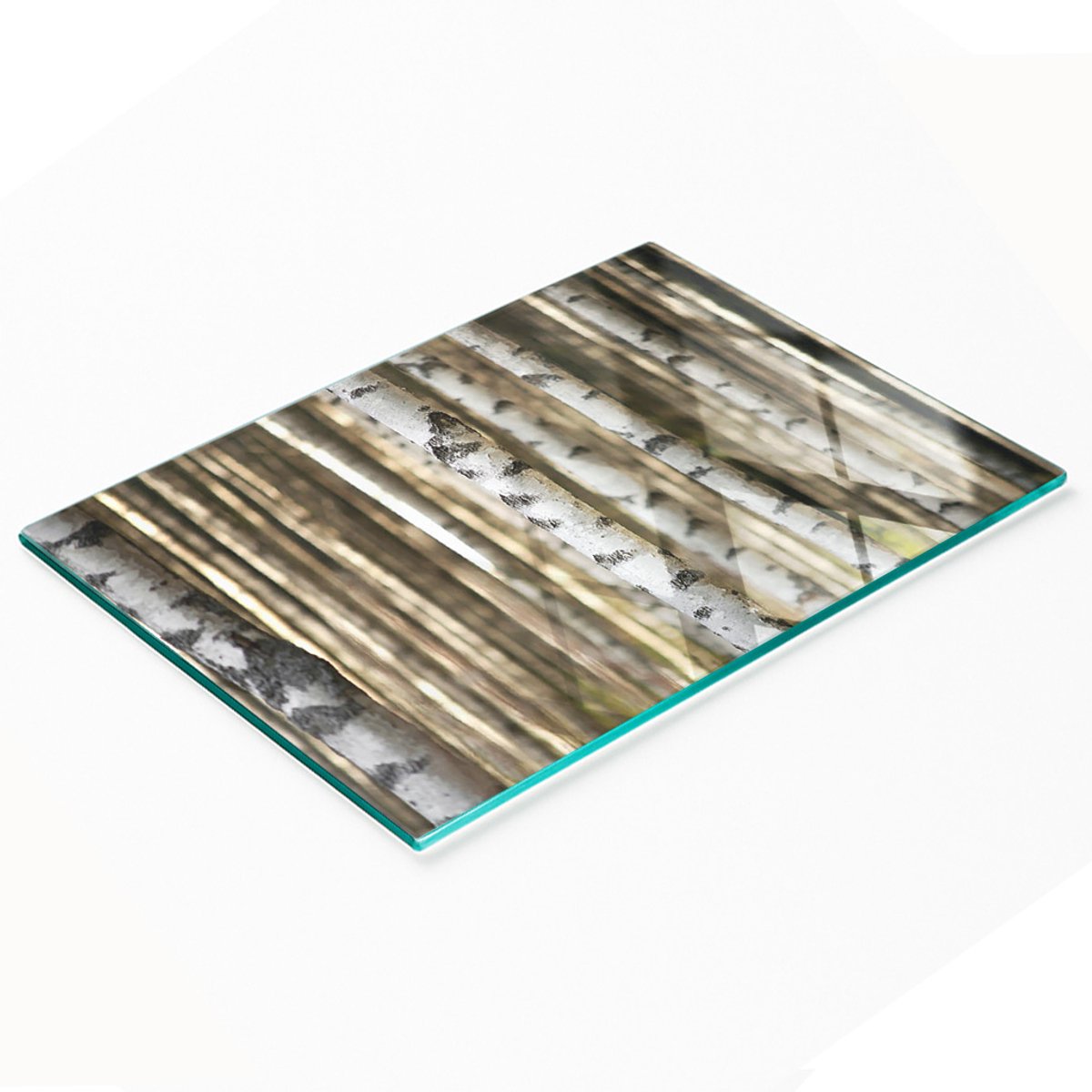 Multifunctionele decoratieve snijplank voor de keuken, gehard glas, berkenhout, 80x52 cm