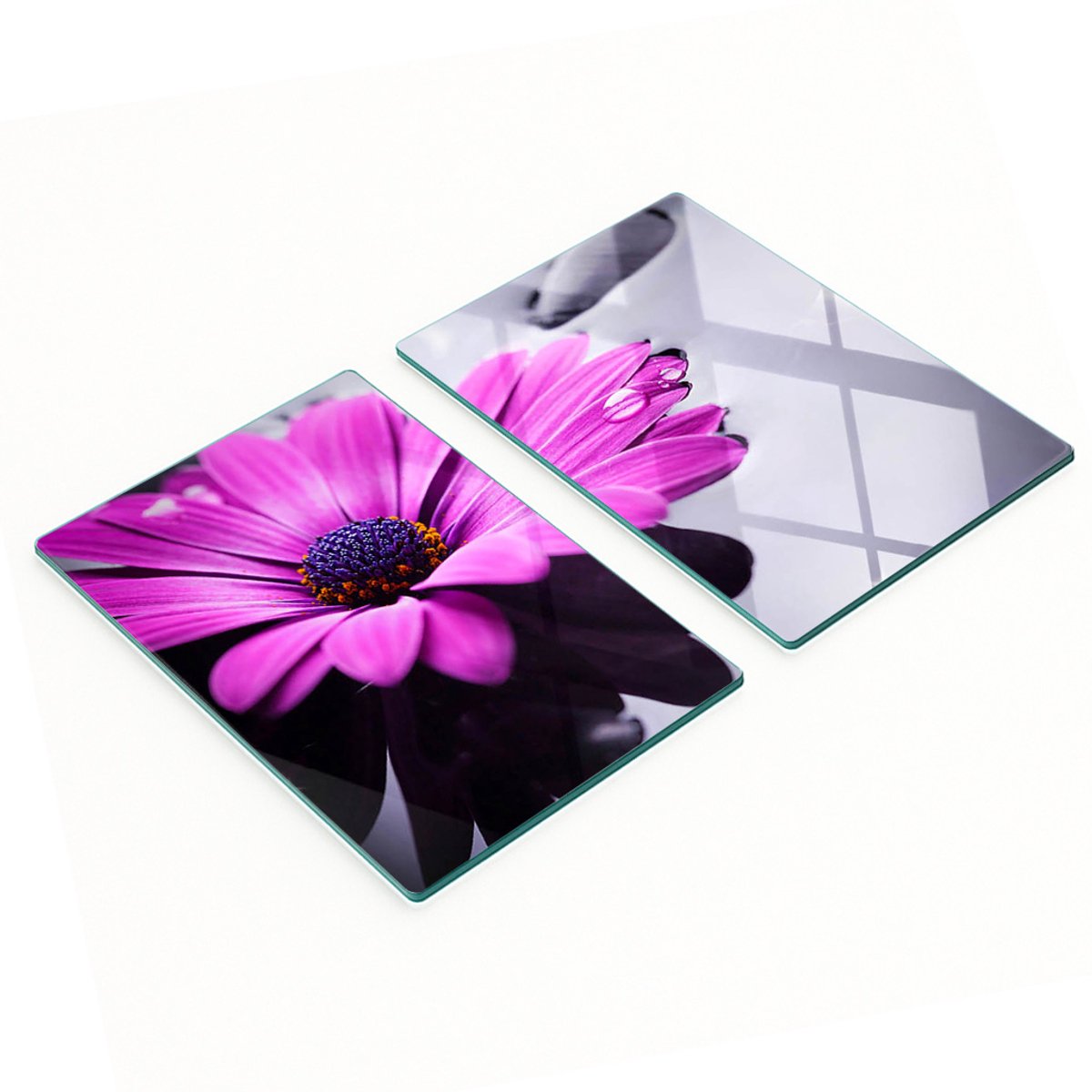 Decoratieve glazen snijplanken voor in de keuken met gerbera-afbeeldingen, 2x40x52 cm