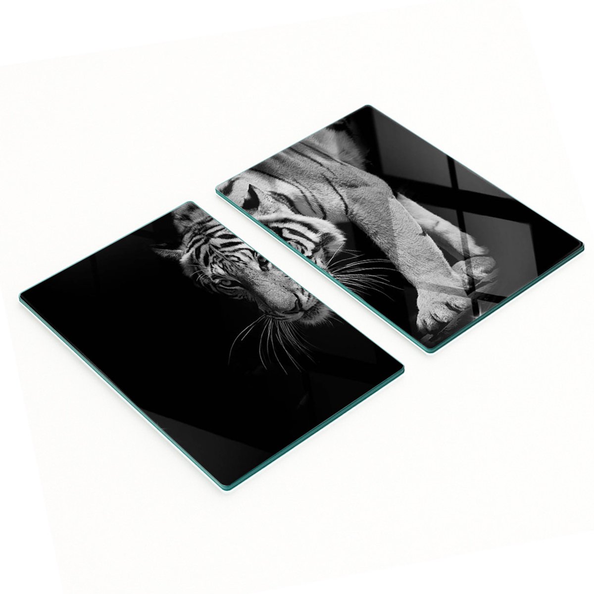 Multifunctionele decoratieve glazen borden met tijgerprint 2x40x52 cm