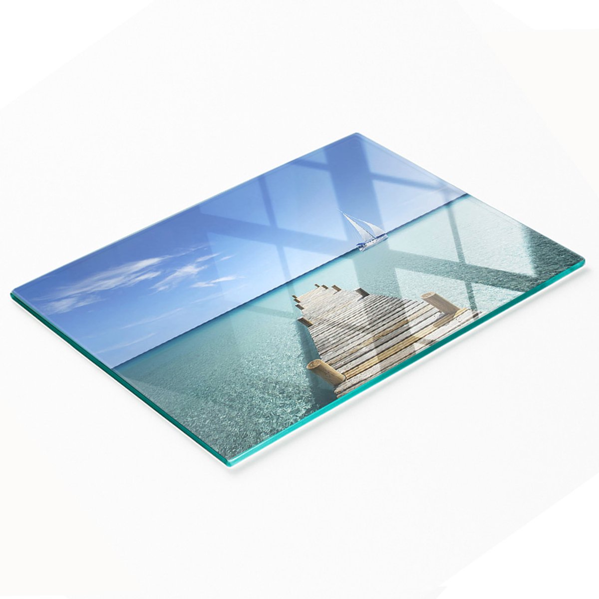 Multifunctionele decoratieve glazen snijplank voor in de keuken, houten plank 80x52 cm
