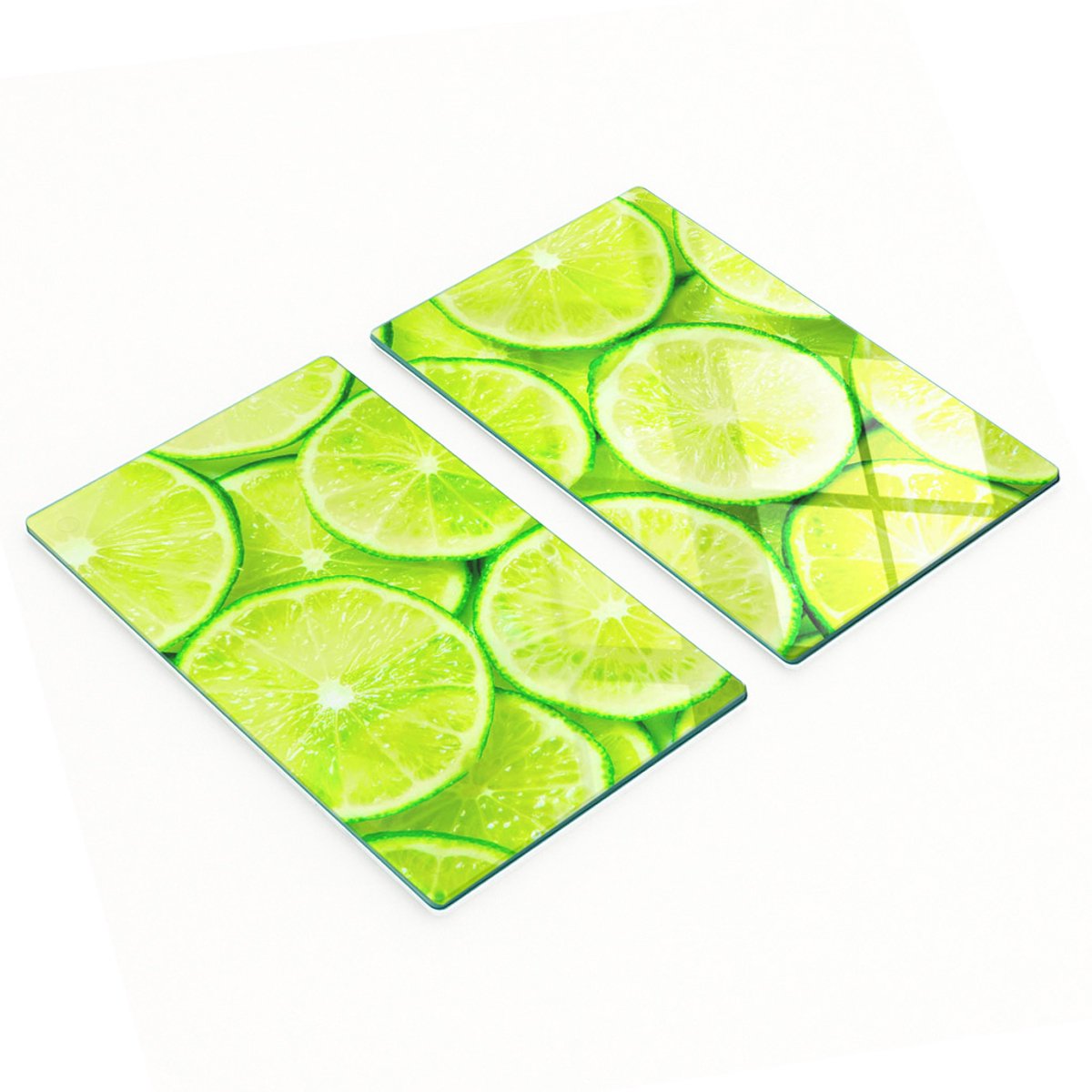 Geharde multifunctionele decoratieve glazen platen, limoengroen, 2x30x52 cm