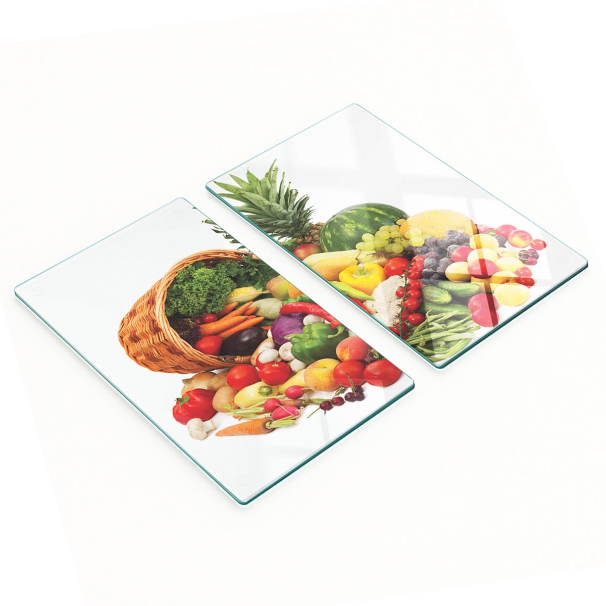 Decoratieve glazen snij- en serveerplanken voor fruit en groenten 2x30x52 cm