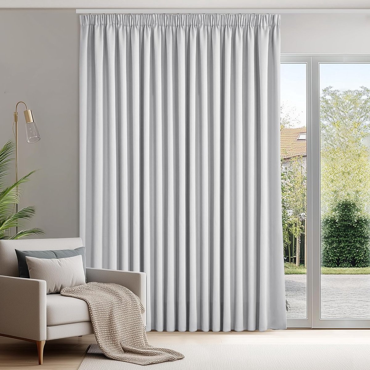 Verduisterende Gordijnen - Privacy Gordijnen - Slaapkamer Verduisteren - Geluidswerend Warmte-isolerend - 300x175 CM - Wit