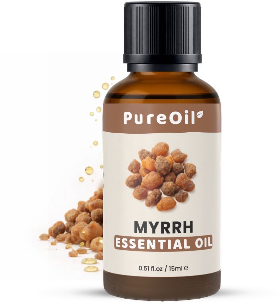 PureOil – Mirre Etherische Olie – 15ml – Myrrh 100% Puur, Natuurlijk & Vegan – Voor Haar | Huid | Gezicht | Scalp | Diffuser | Aromatherapie