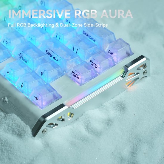 Gaming Toetsenbord - Mechanisch Toetsenbord - Snel Reageren - Hall Effect Schakelaars - 60% Compact - Wit van Merkloos — afbeelding 4