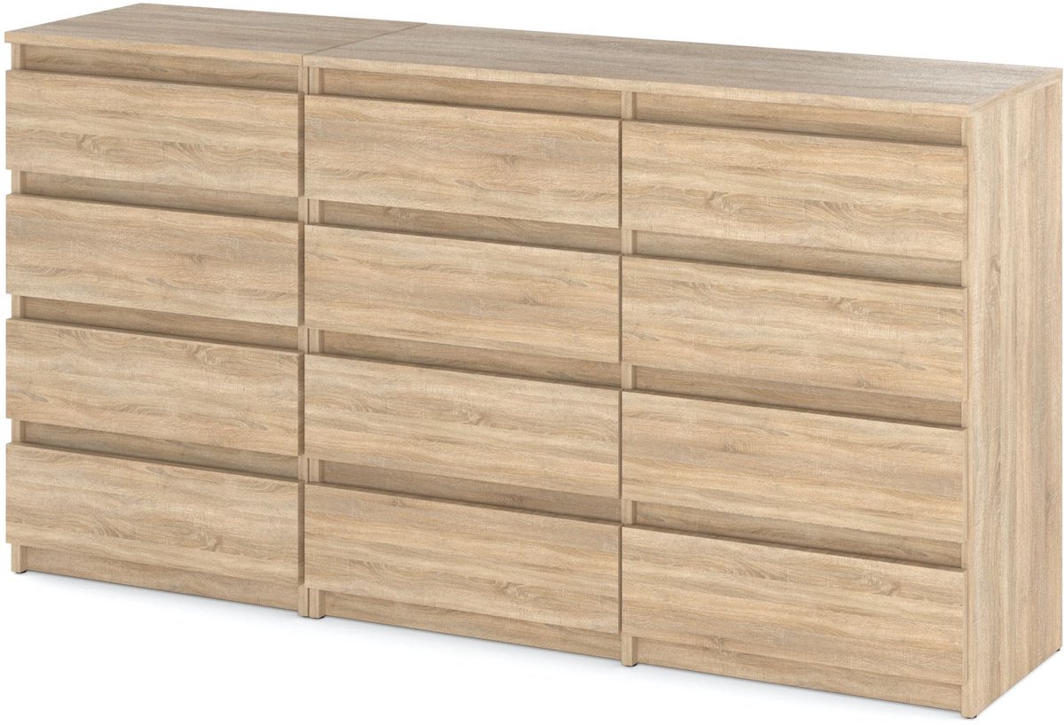 Commode met 12 laden, kast "HIT" 84 Sonoma Eiken / Sonoma Eiken
