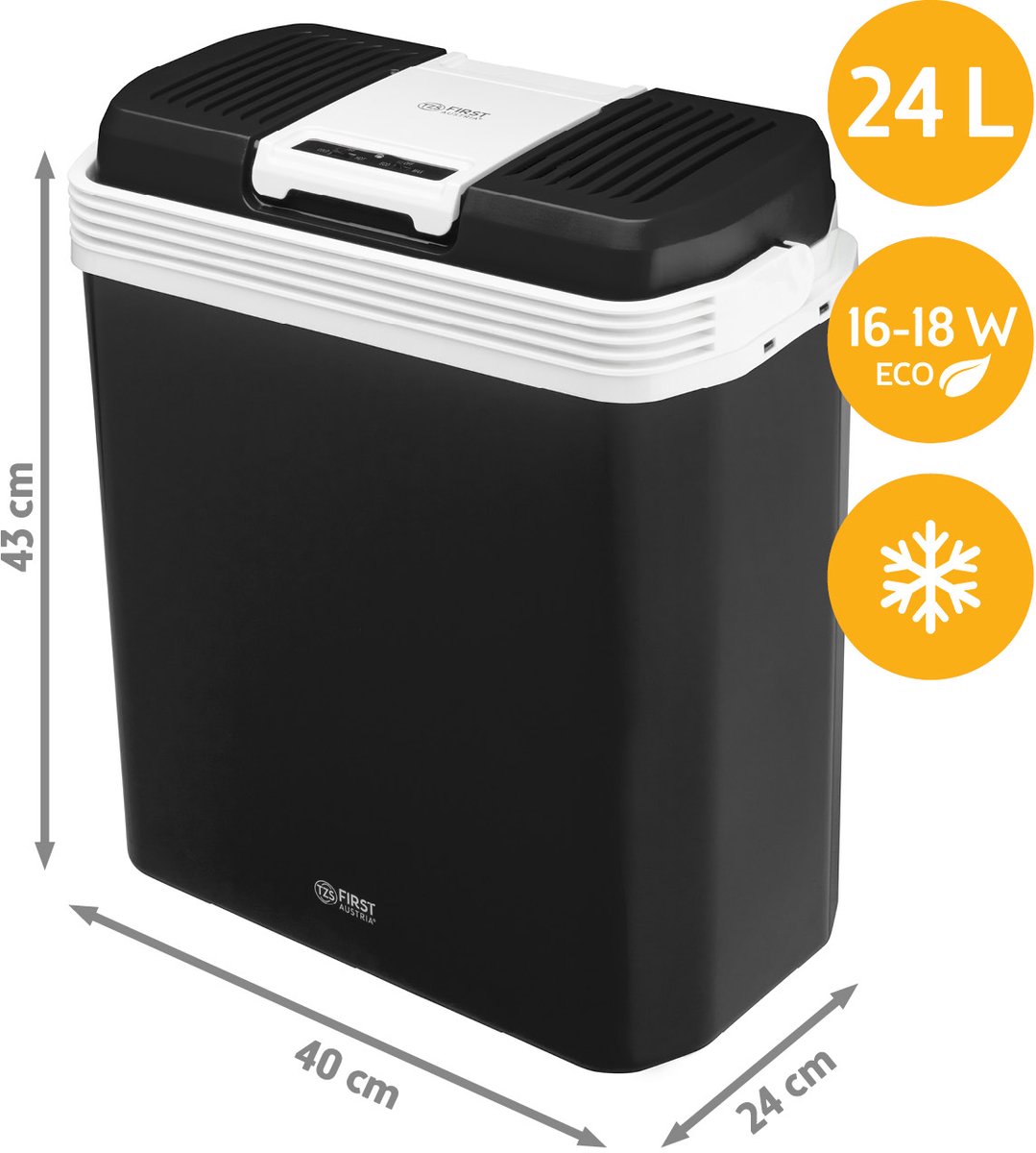 TZS First Austria Elektrische Koelbox - 24L - 12V en 230 volt - Frigobox -Koelen en Verwarmen - Zwart – foto 7