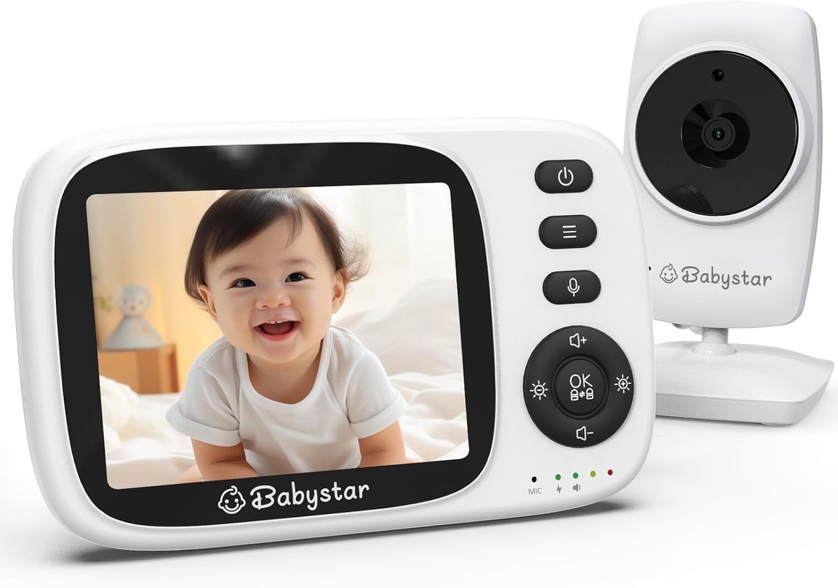 Babyfoon met camera - Videomonitor baby - Baby bewaken - Zonder wifi verbinding - 3.2 inch scherm