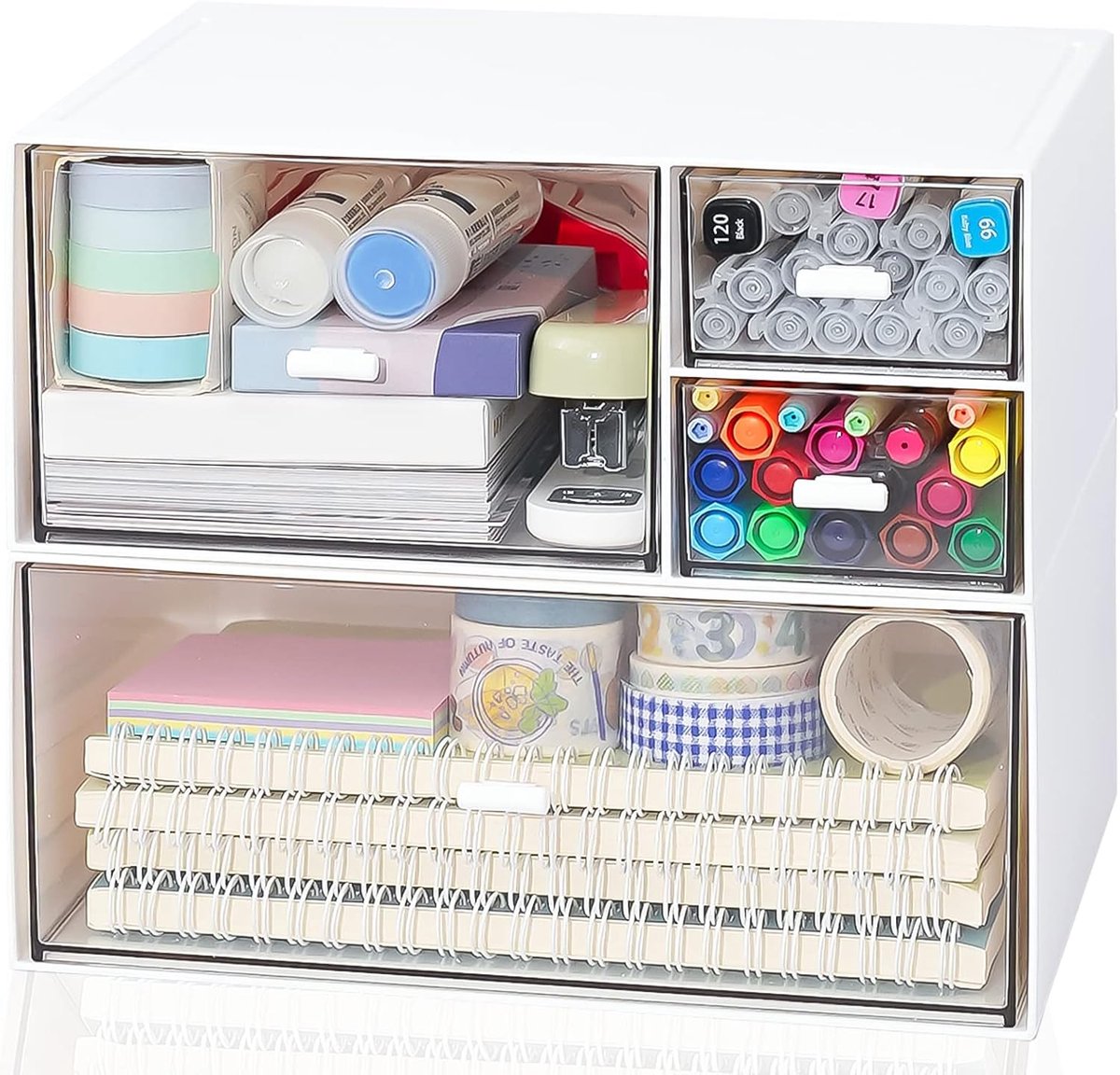 Stapelbare Lade Organizer voor Bureau, Make-up & Kantoor - 4 Compartimenten