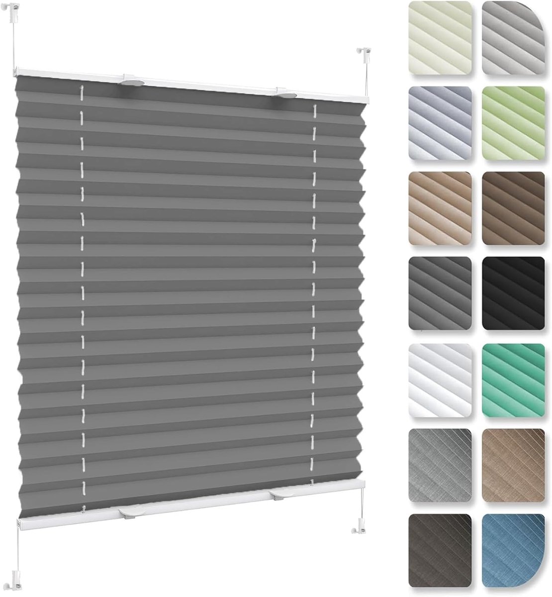 Top Down Bottom Up Plisségordijn Grijs 52x160 cm - Ondoorzichtig Zonwering en Privacy