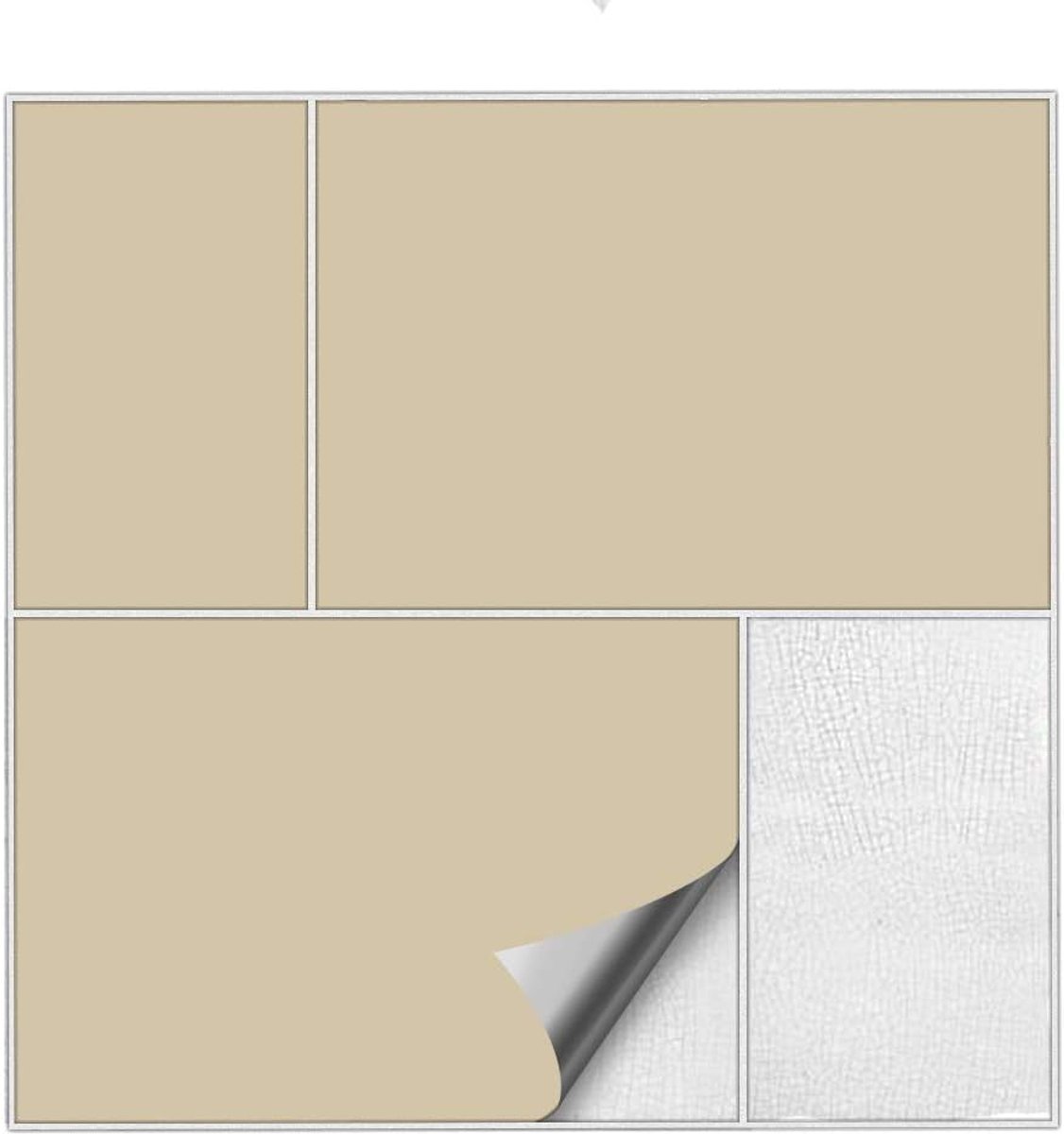 Beige Zijdematte Tegelstickers – Patroon Stickers voor Wandtegels – 20x33 cm