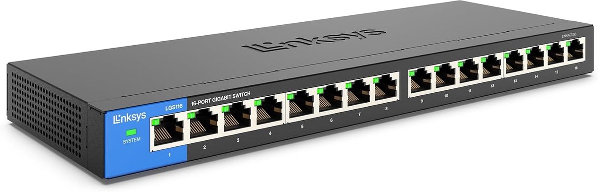 16 Poort Gigabit Netwerk Switch - Metalen Behuizing - Plug & Play Ethernet Switch voor Thuis en Kantoor