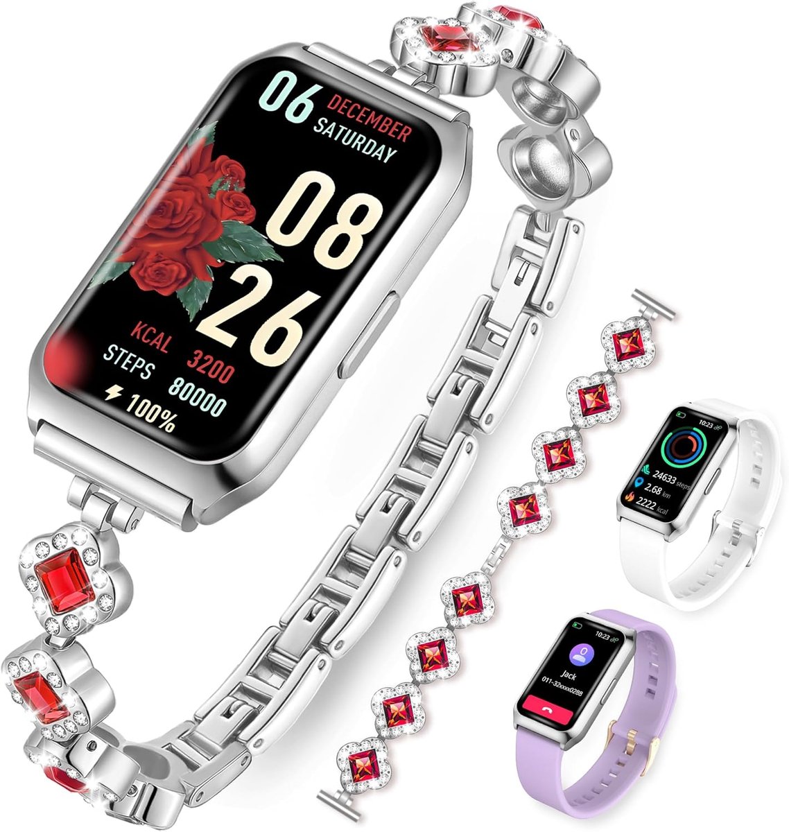 Smartwatch voor Dames met HD Touchscreen, Hartslagmonitor en IP68 Waterdichtheid