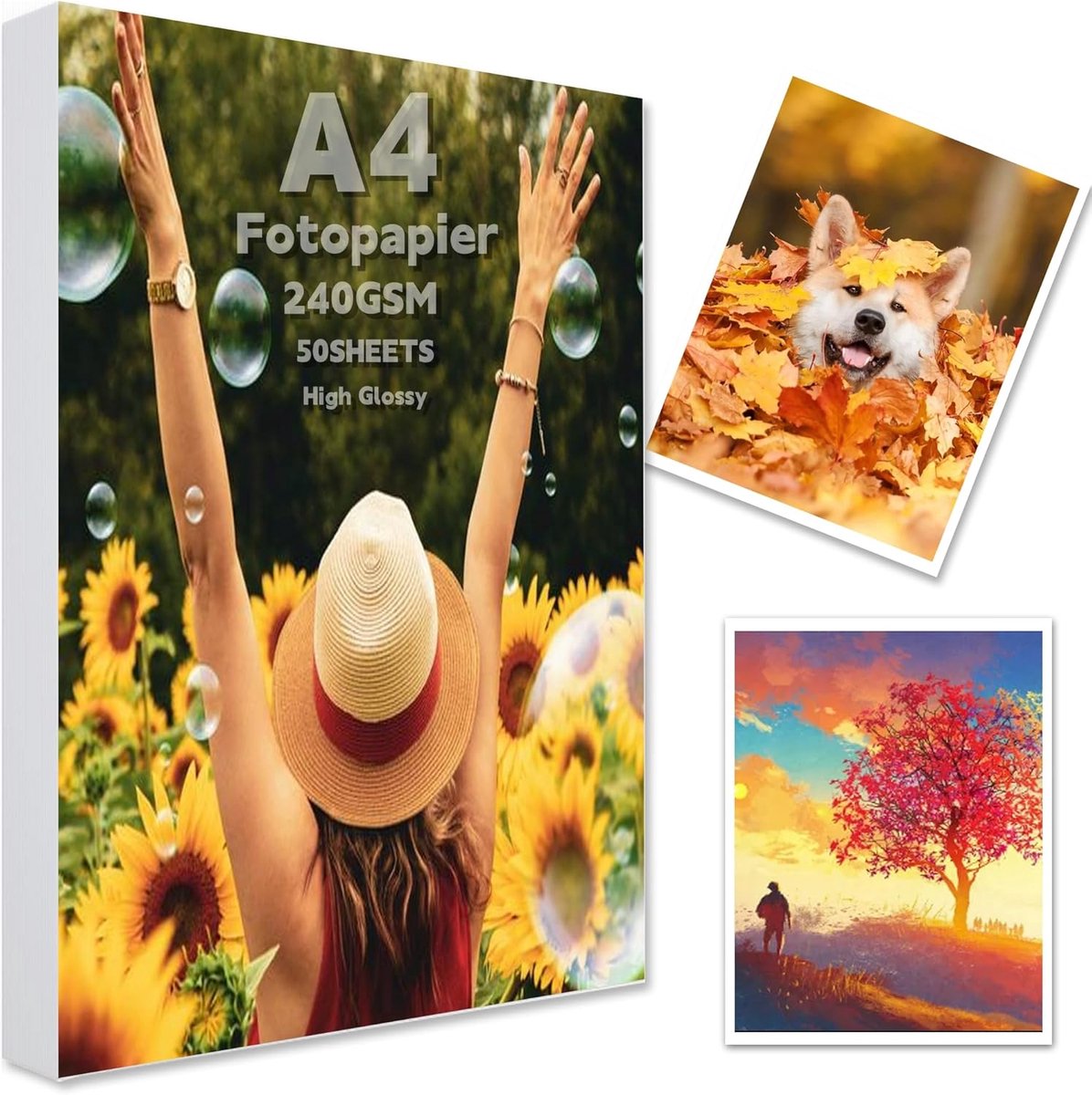 Glanzend A4 Fotopapier 230 G/m² voor Inkjetprinters - 50 Vellen Waterdicht