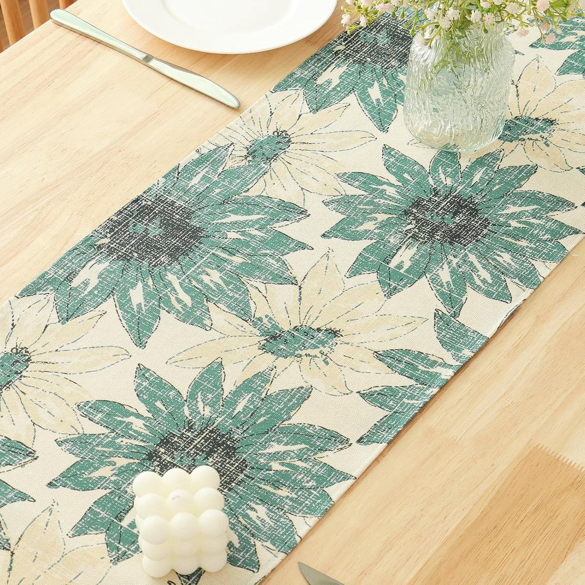 Lange Tafelloper 180cm Bloemmotief Rustiek voor Keuken en Eetkamer