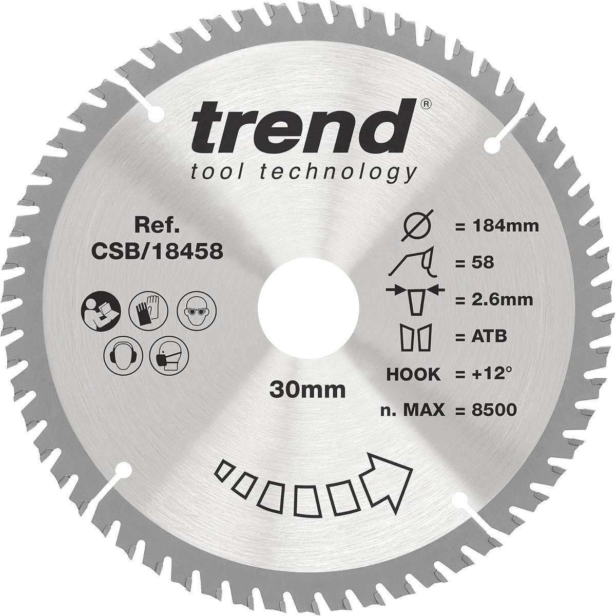 Precisie Cirkelzaagblad voor Hout en Plaatmaterialen 184mm 58 Tanden