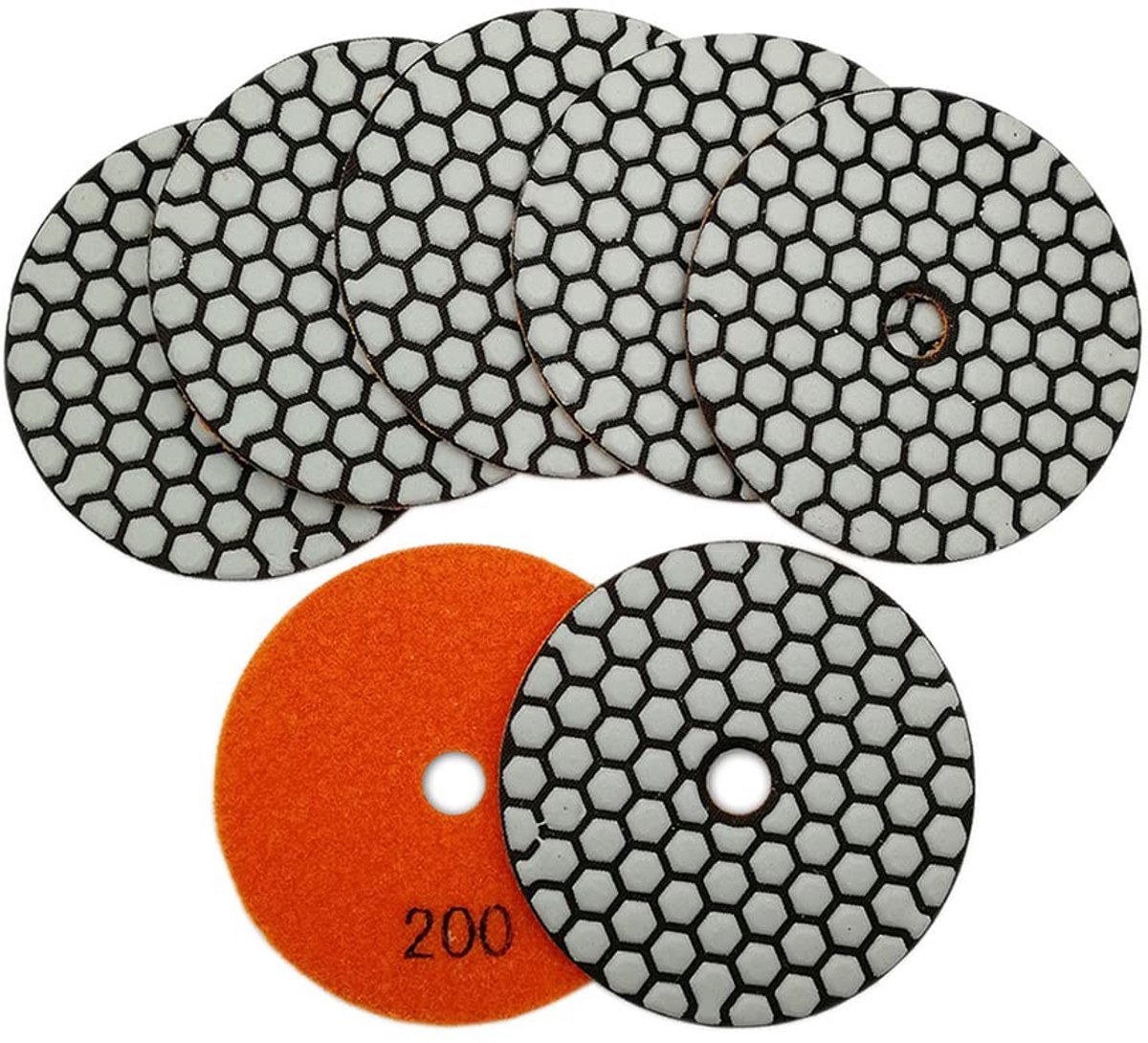 Diamant Polijstpads - Schuurschijven Grit 200 - Steen Bewerken - Droog Polijsten Zonder Water - 100mm Grit 200