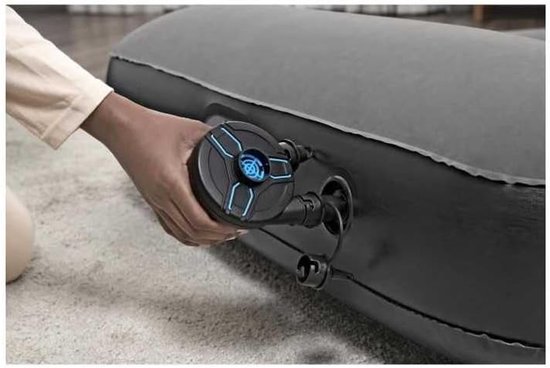 Luchtbed Eenpersoons - Slaapmat Opblaasbaar - Kamperen Gasten - Ingebouwde USB Pomp - 188x99x30cm - Grijs — afbeelding 3