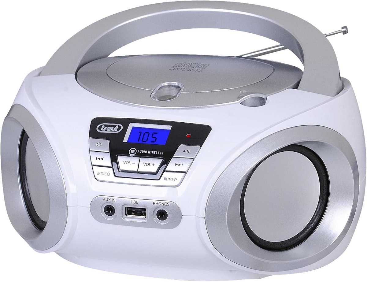 Radio CD Speler - Muziekspeler - Thuisgebruik - Bluetooth Connectiviteit - 10 Watt - Wit