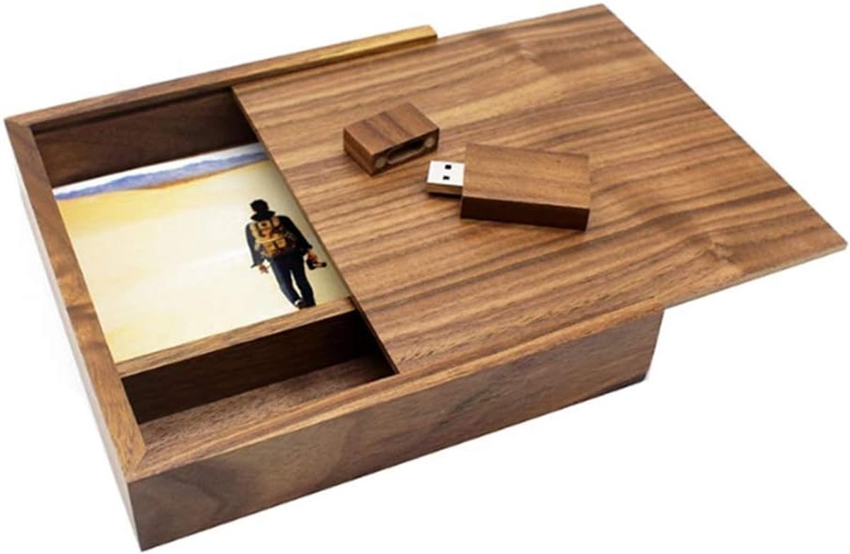 Houten USB Stick - Pen Drive Geheugen - Bestanden Opslaan - Natuurlijk Walnoot Materiaal