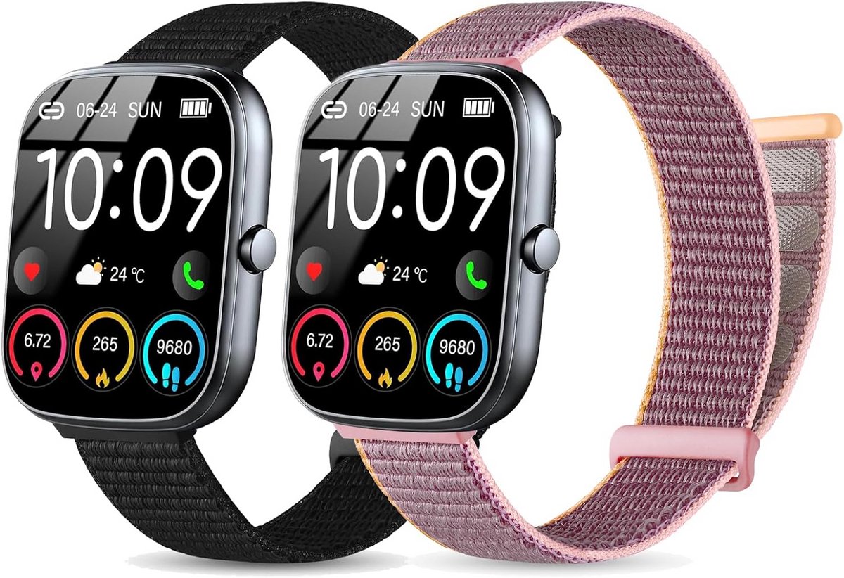 Nylon Horlogeband - Smartwatch Band - Dagelijks Gebruik - Verstelbare Pasvorm - 22mm Breedte