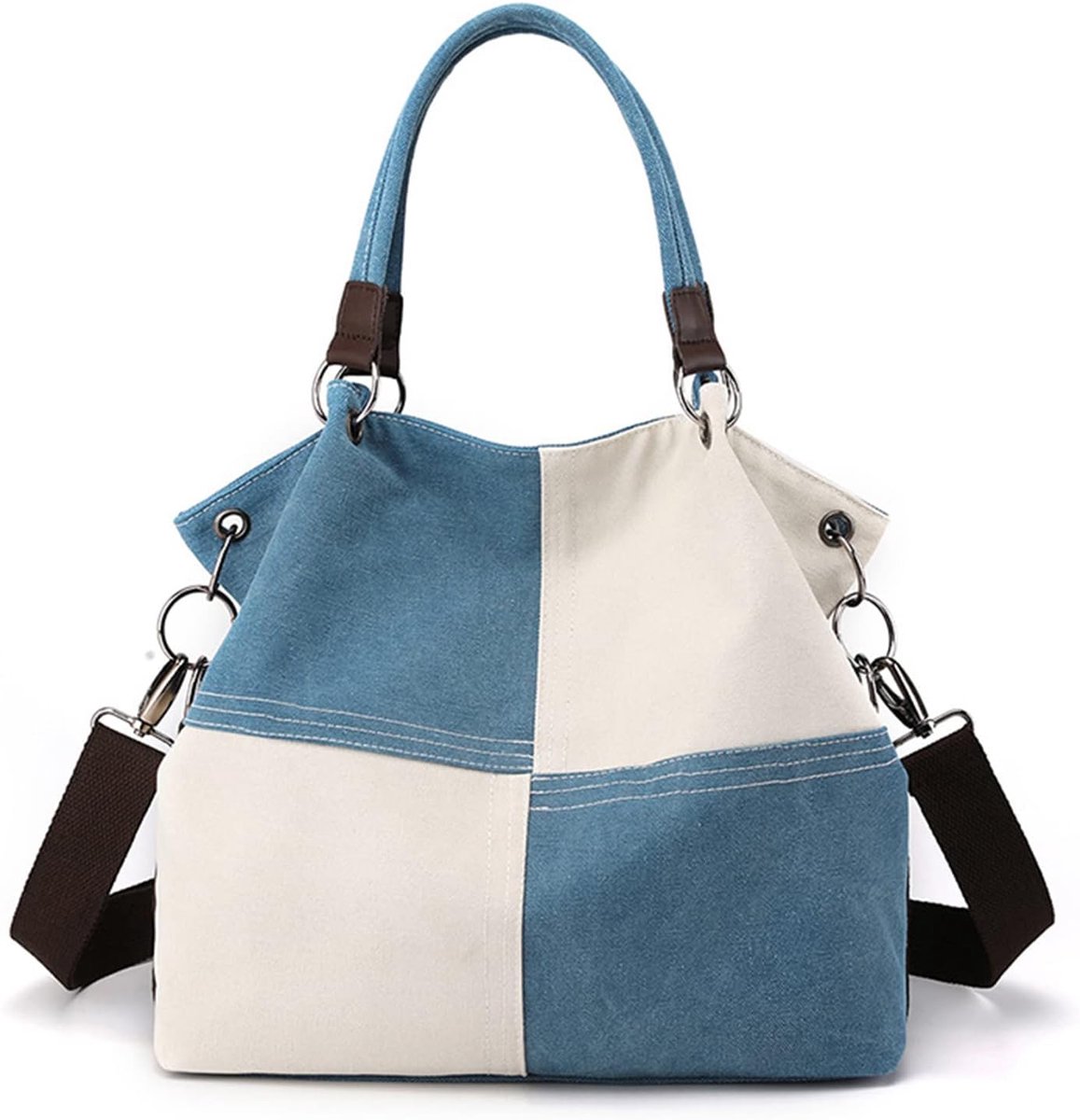 Grote Canvas Schoudertas Dames - Casual Shopper Handtas voor Werk en Reizen