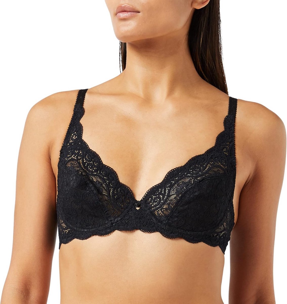 Beugel BH - Lingerie Ondergoed - Dagelijks Draagcomfort - Zijdelingse Baleinen - 80E - Zwart