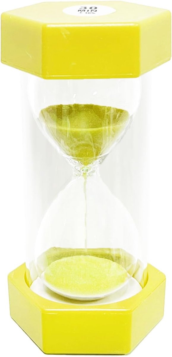 Zandloper 30 Minuten Geel - Decoratieve Keukentimer en Kinderwekker