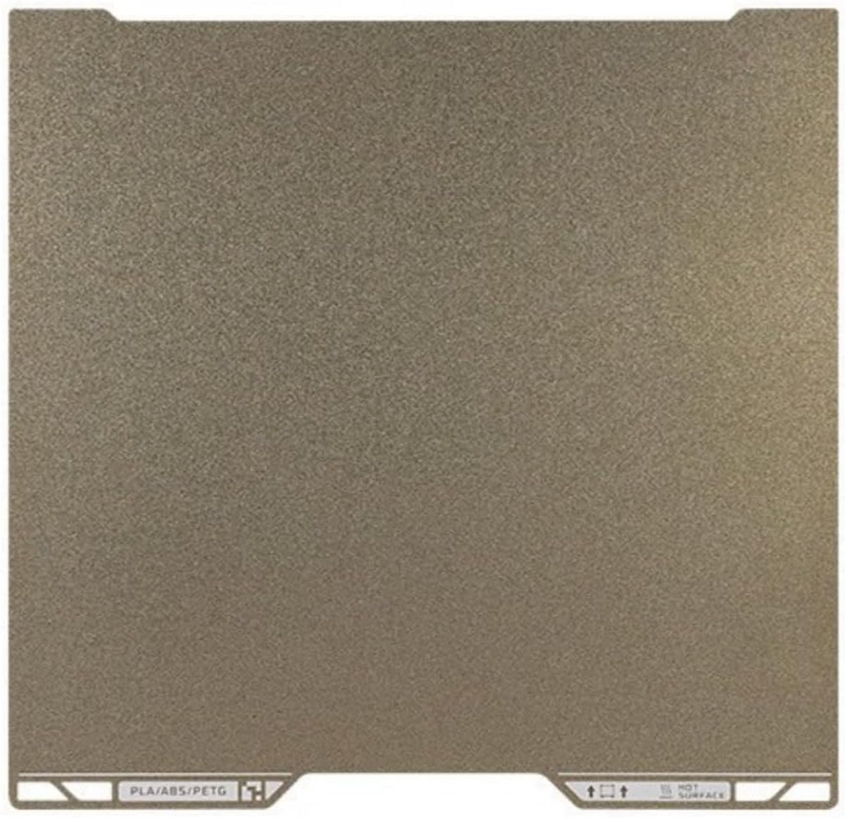 PEI Plaat - Verenstaal Printbed - 3D Printen - Dubbelzijdig Textuur - 353x345mm - Goud