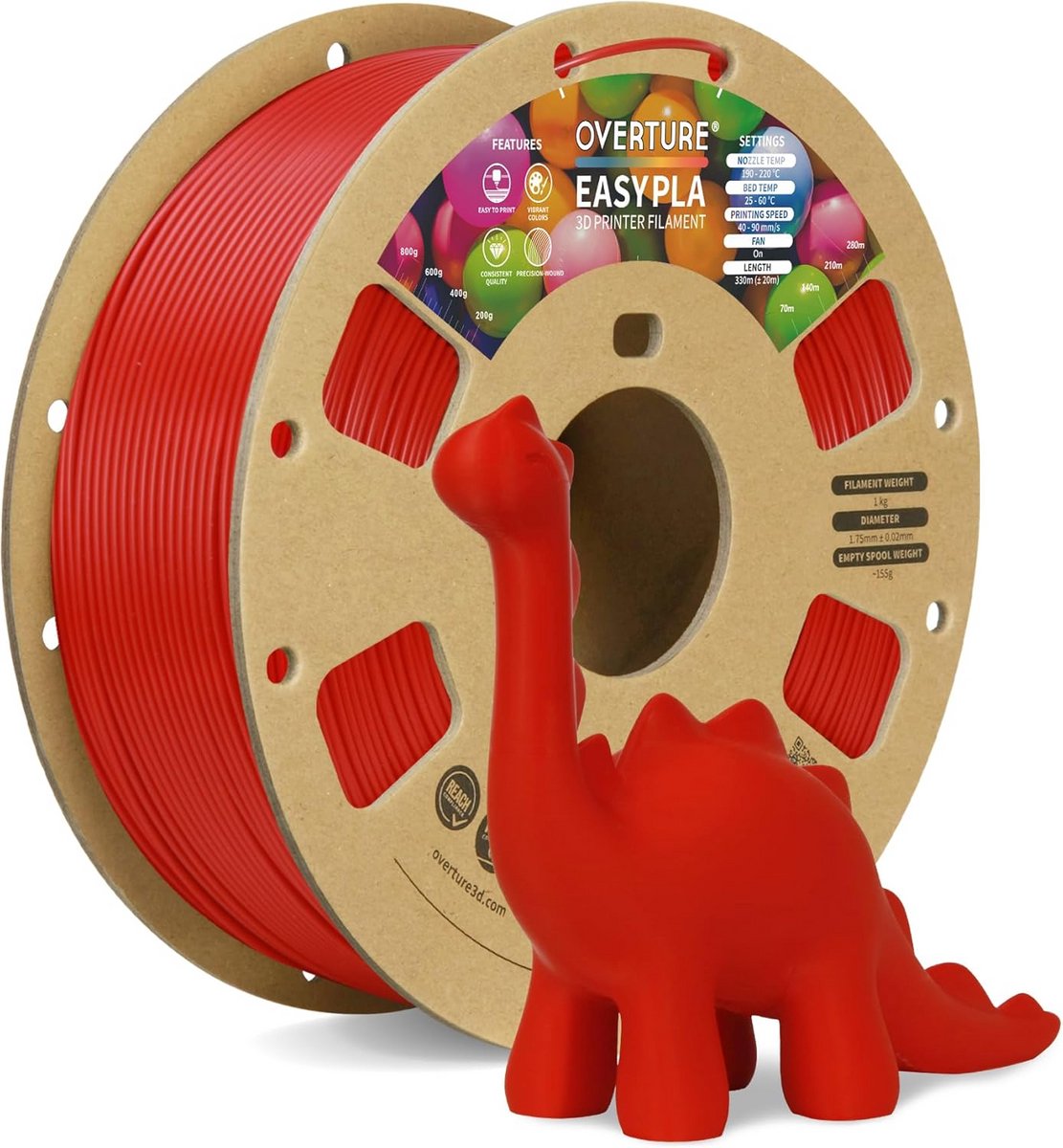 3D Printer Filament 1.75mm PLA Kartonnen Spoel 1kg - Hoge Precisie voor FDM Printers
