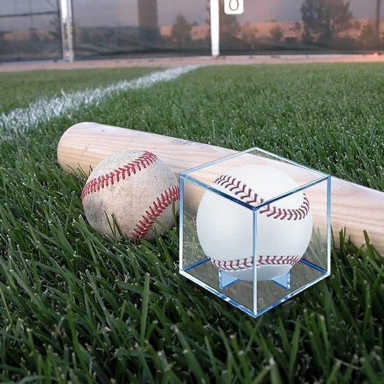 Transparante Display Case voor Baseball en Golfbal, Anti-UV Acryl, Stofdichte Cube Stand voor Handtekeningen en Sportballen (8 x 8 x 8 cm) — afbeelding 3