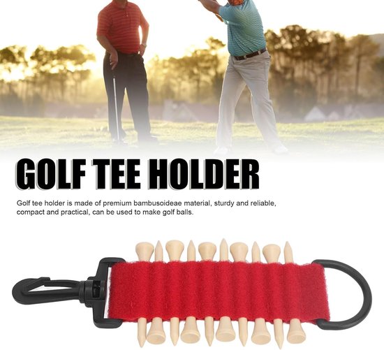 Draagbare Golf Tee Houder Nylon met Haak - Compacte Opbergtas voor 10 Tees — afbeelding 5