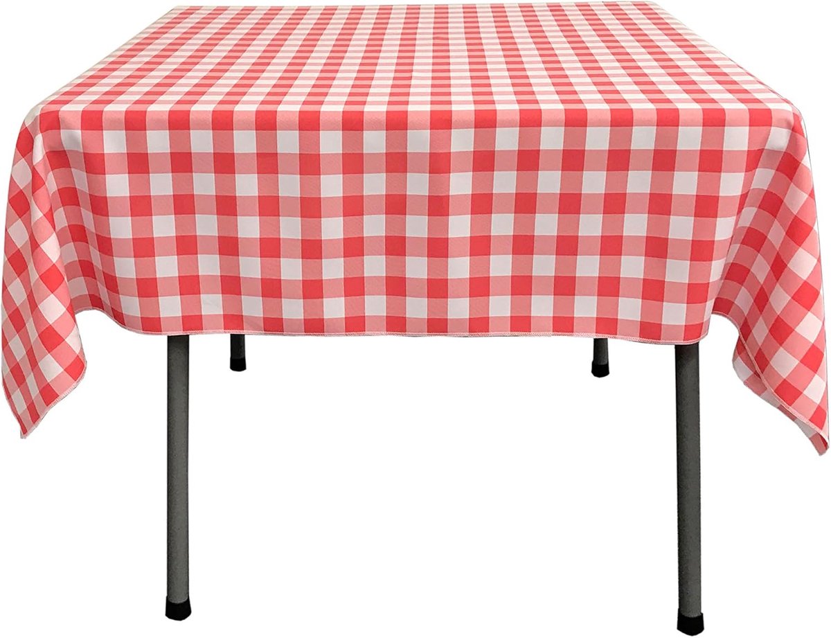 Vierkante Tafelkleed in Linnenlook met Ruitpatroon