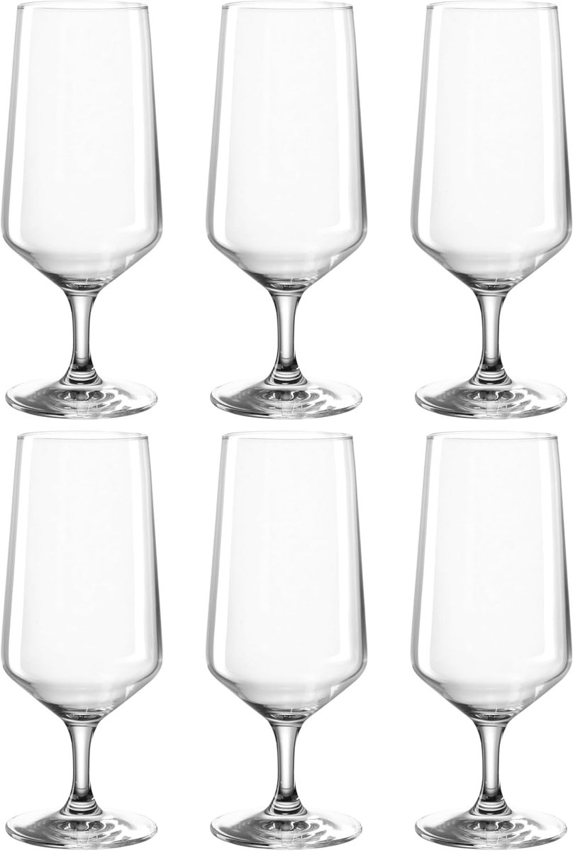 Bierglazen Set van 6, Duurzaam en Vaatwasmachinebestendig Glas