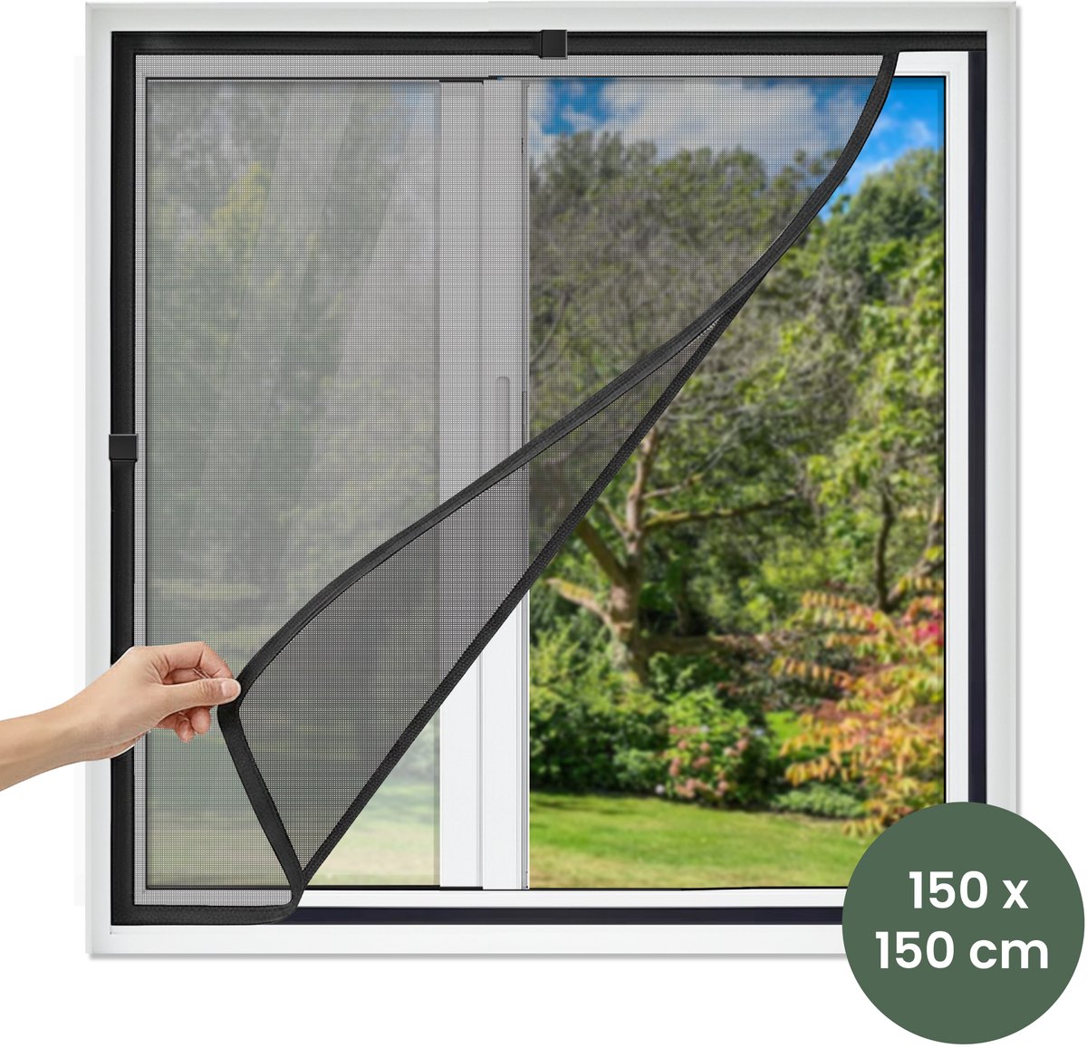 STACK® Universele Raamhor Magnetisch - 150×150cm - Grijs - Vliegenraam op Maat - Universeel Horrengaas & Muggengaas - Insectenhor voor Ramen - Inkortbaar Horgaas - Raam Hor