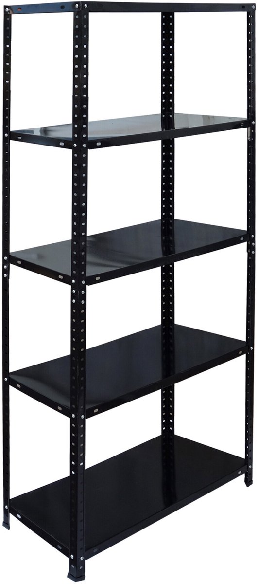 Opslagrek - 75x150x30 cm - 2 stuks - zwart