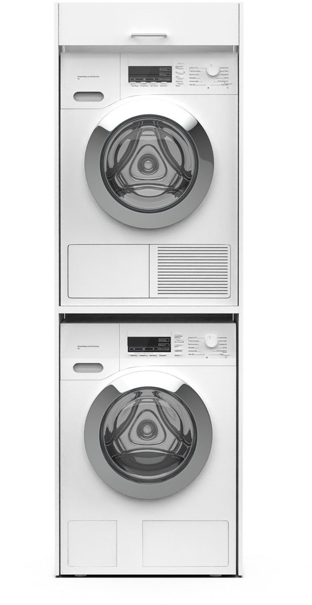 Washcab® Wasmachine Kast - Droger Verhoger - Wasmachine Ombouw - Droger op wasmachine Wit - Stack