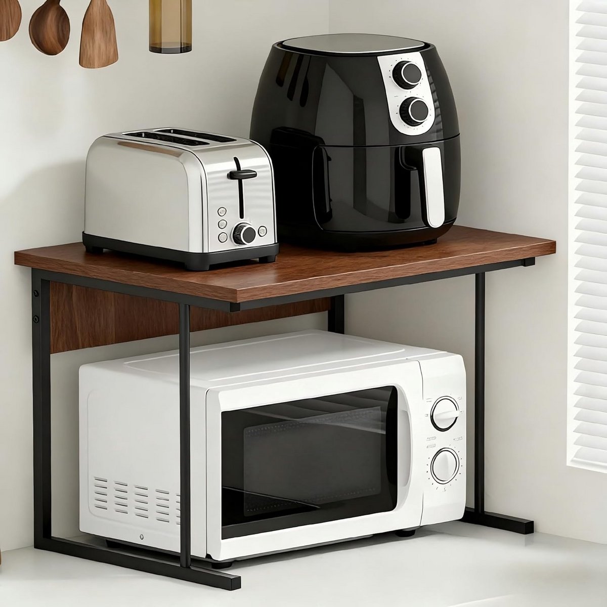 2-Laags Keukenrek Magnetron Ovenplank Opslag Organizer