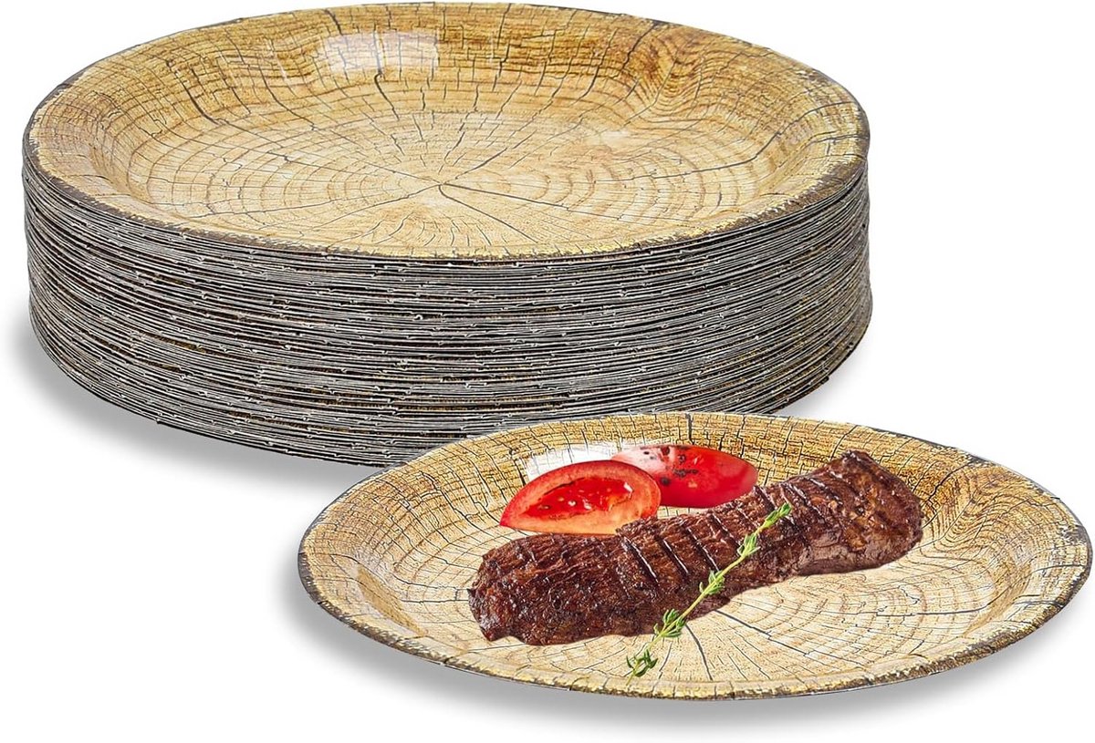 Houten Bord - Set van 6 Eetborden van Stevig Hout