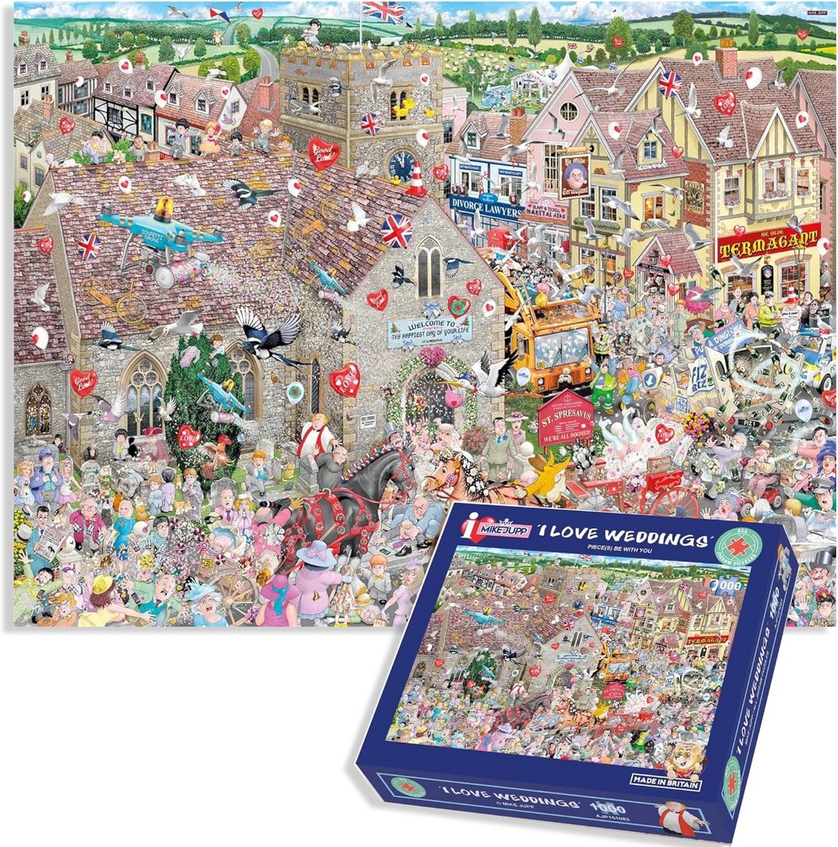 Legpuzzel 1000 Stukjes voor Volwassenen - Thema Bruiloft - Gemaakt in Groot-Brittannië - 66x50 cm