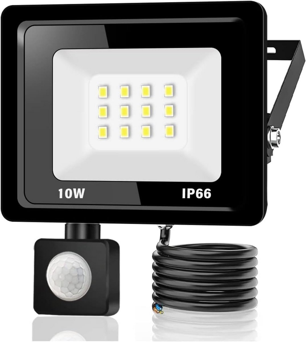 Krachtige LED Buitenlamp met Bewegingsmelder, Waterdicht IP66, Warmwit Licht