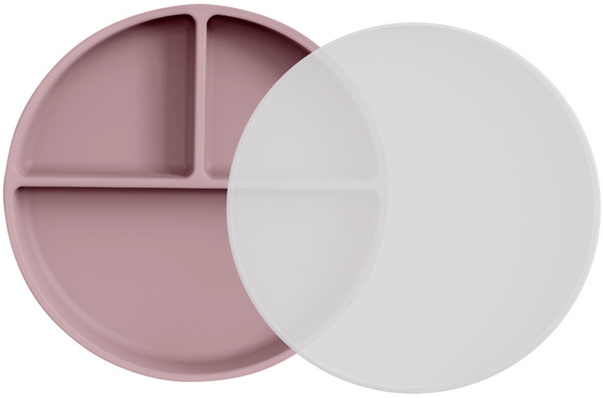 Siliconen babydienblad - met zuignap - 2-delige set - inclusief deksel - antislip